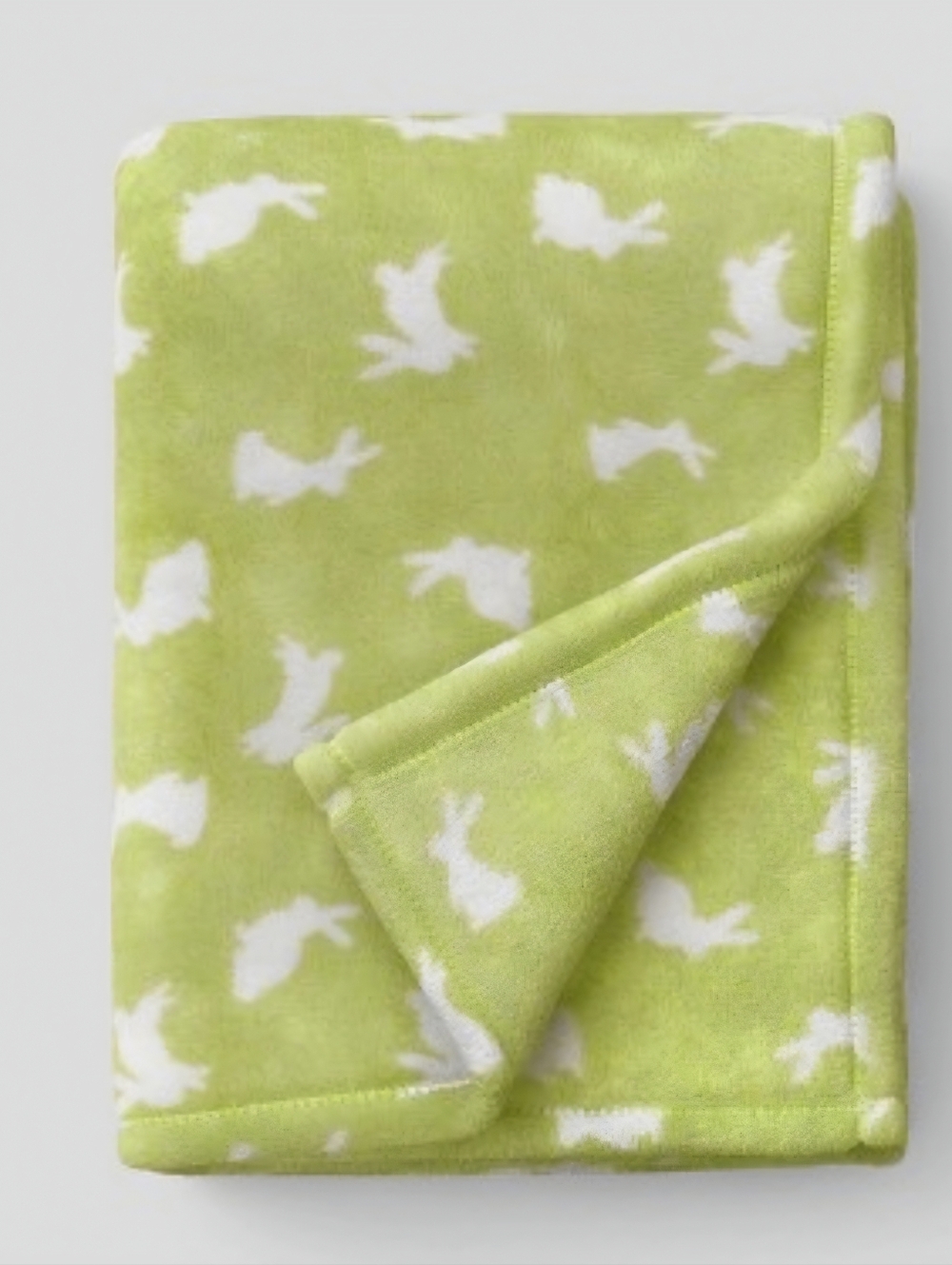 Easter Plush Bunny Printed Throw Blanket Green Ivory 60 × 50 Room Essentials NWT
